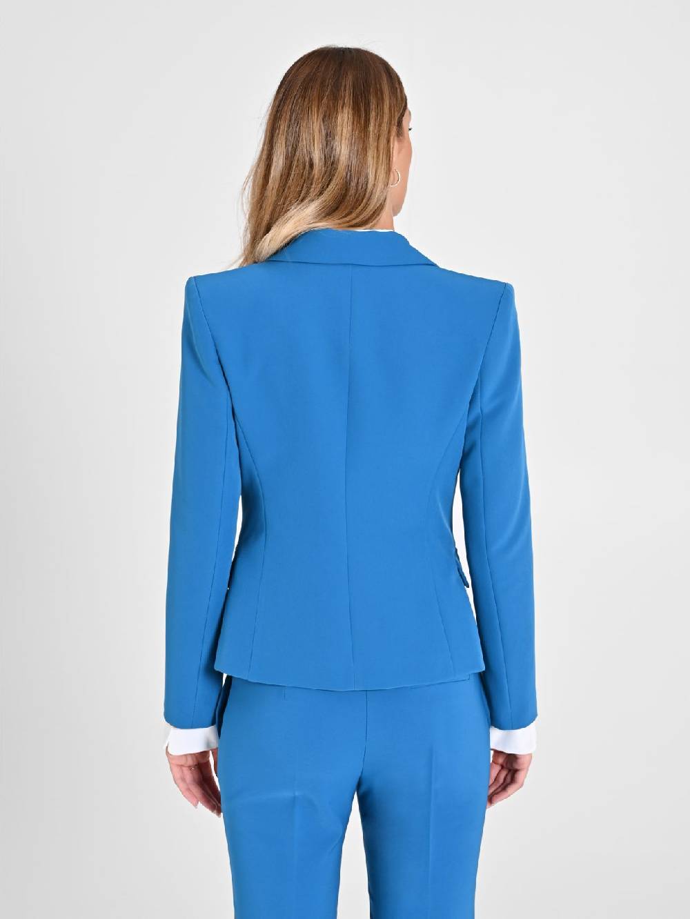 Rinascimento Giacca Doppiopetto in Tessuto Tecnico Blu Oceano Moda