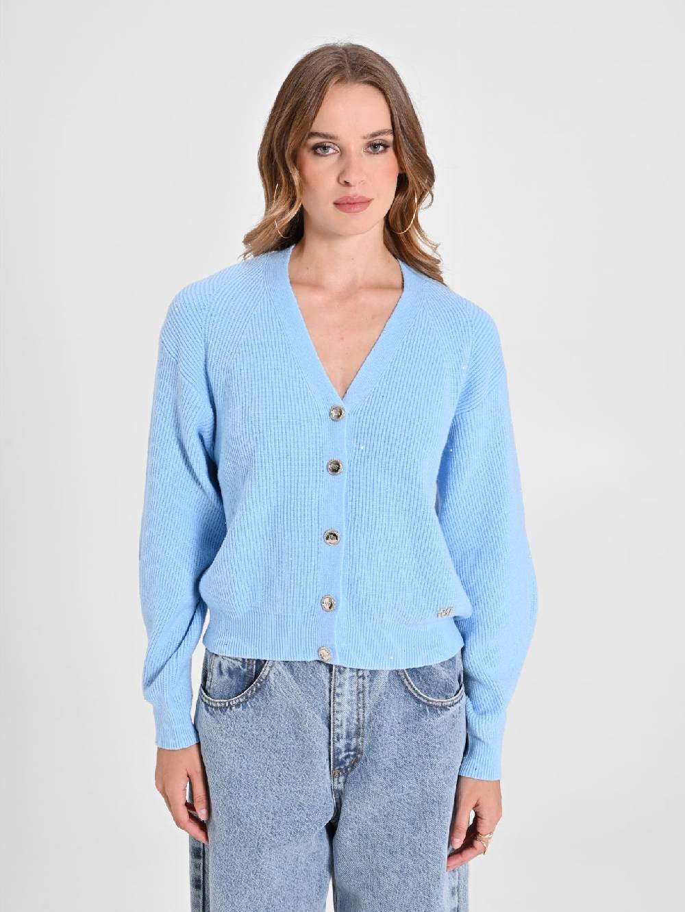 Rinascimento Cardigan Azzurro Nuovo