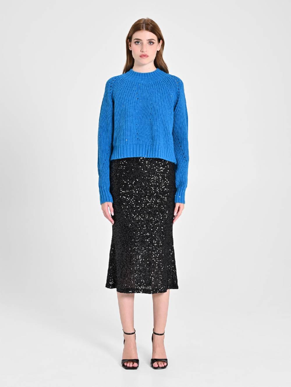 Rinascimento Maglia Paillettes Blu Oceano Vendita