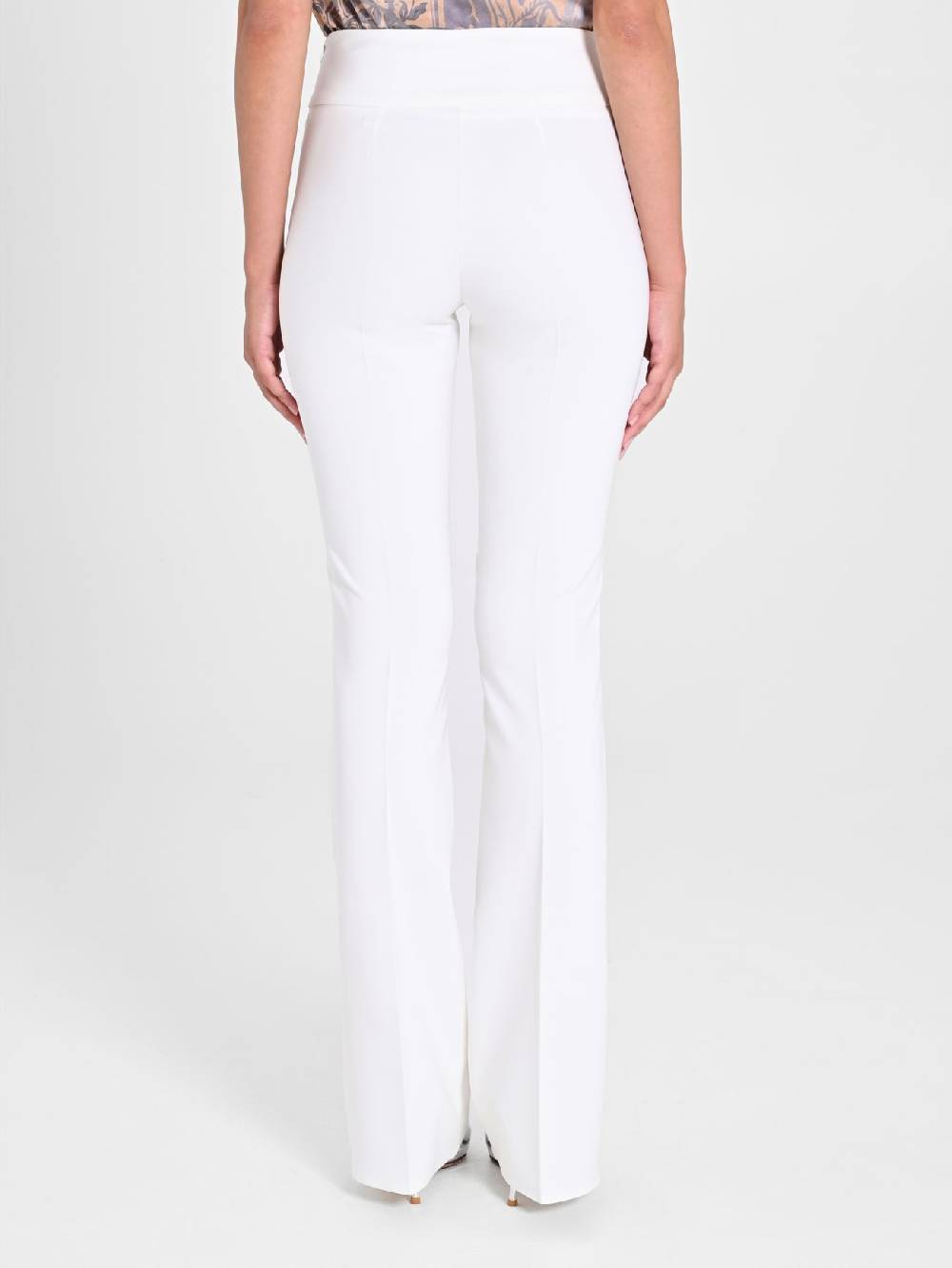 Rinascimento Pantaloni Flared in Tessuto Tecnico Bianco Shopping Online