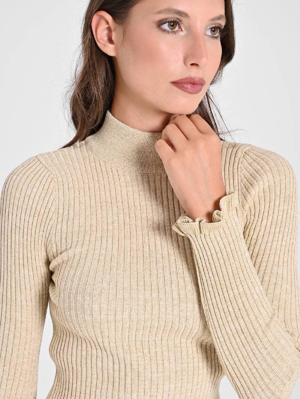 Rinascimento Abito Oro Lurex in Maglia Hotsell