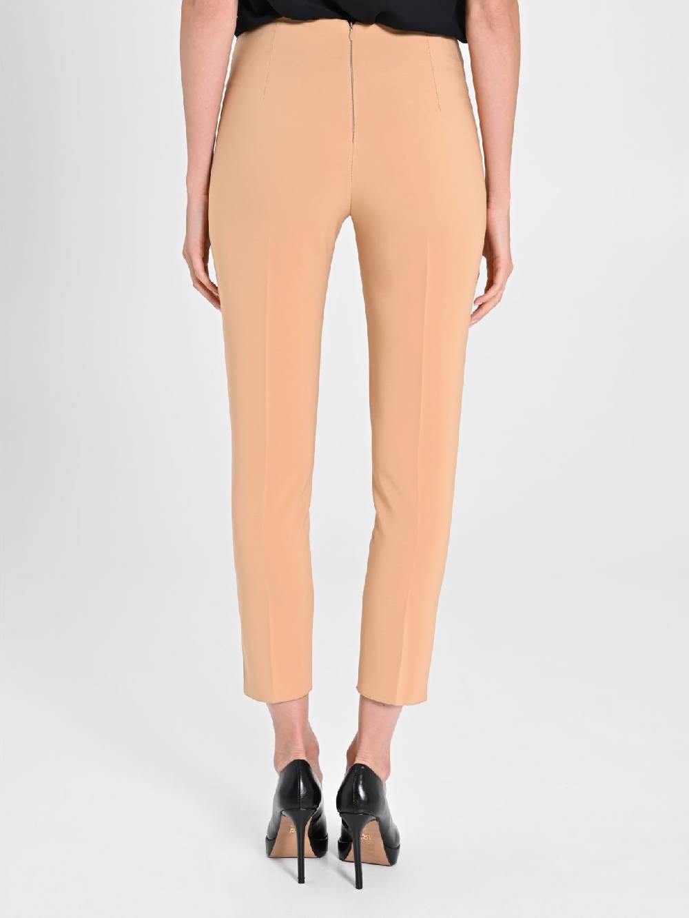 Rinascimento Pantaloni Cammello Fibbia Geometrica Saldi Di Fabbrica