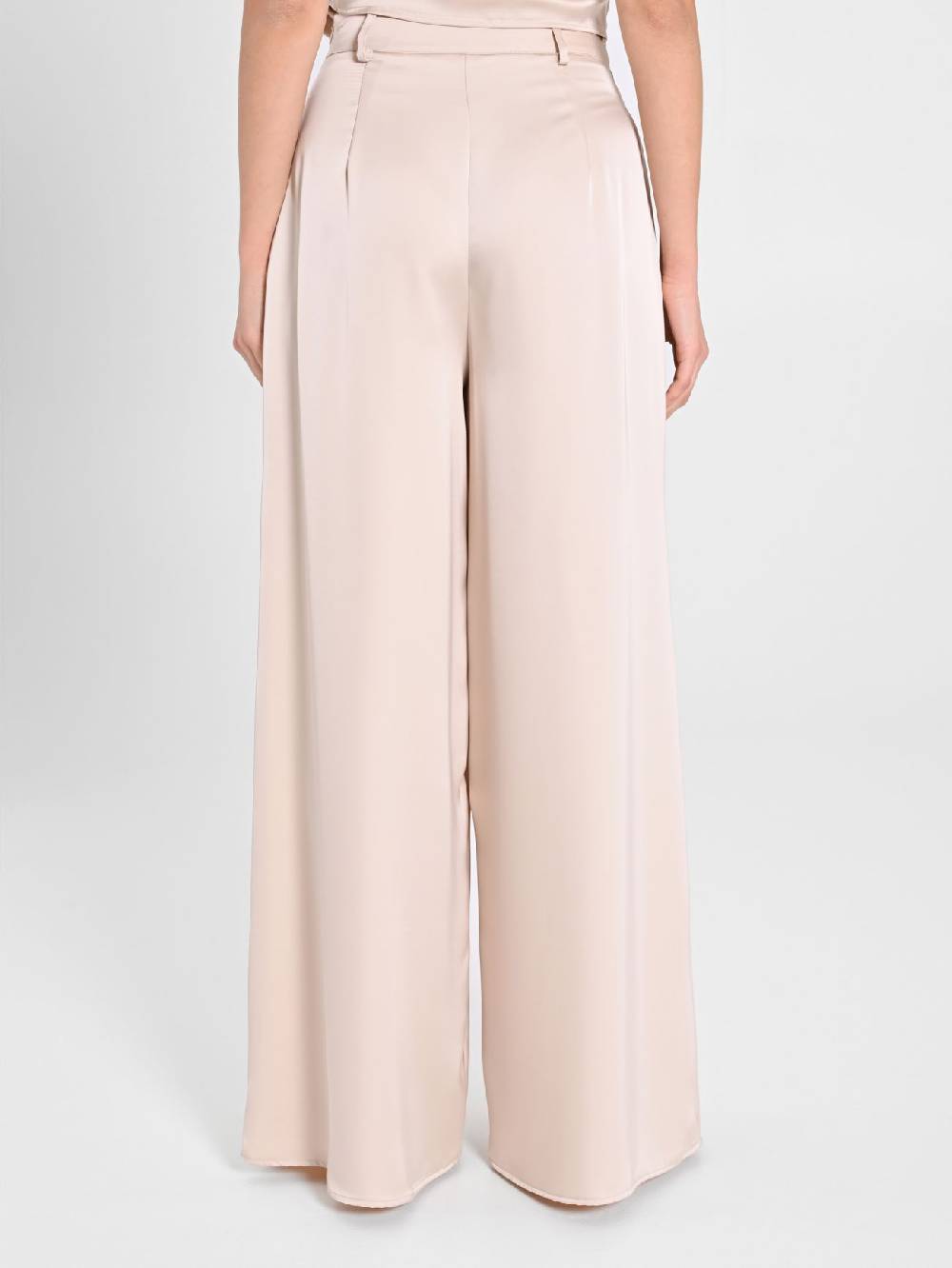 Rinascimento Pantaloni Palazzo in Satin Beige Vendite Flash