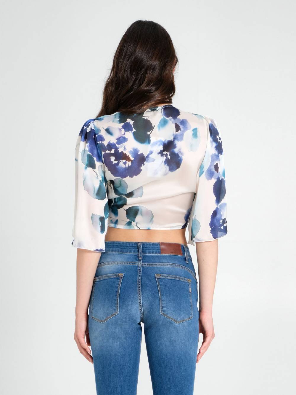 Rinascimento Blusa Incrociata Stampa Floreale In Linea