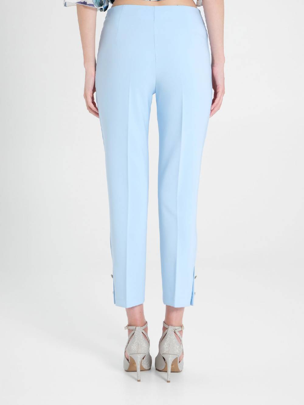 Rinascimento Pantaloni Slim in Tessuto Tecnico Azzurri Qualità