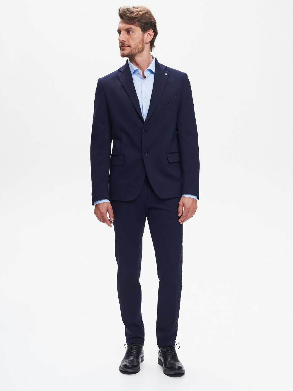 Rinascimento Giacca Due Bottoni Uomo Punto Milano Blu QB24 In vendita