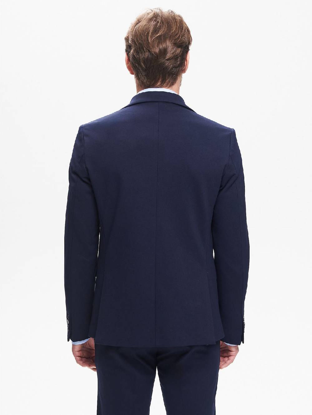 Rinascimento Giacca Due Bottoni Uomo Punto Milano Blu QB24 In vendita