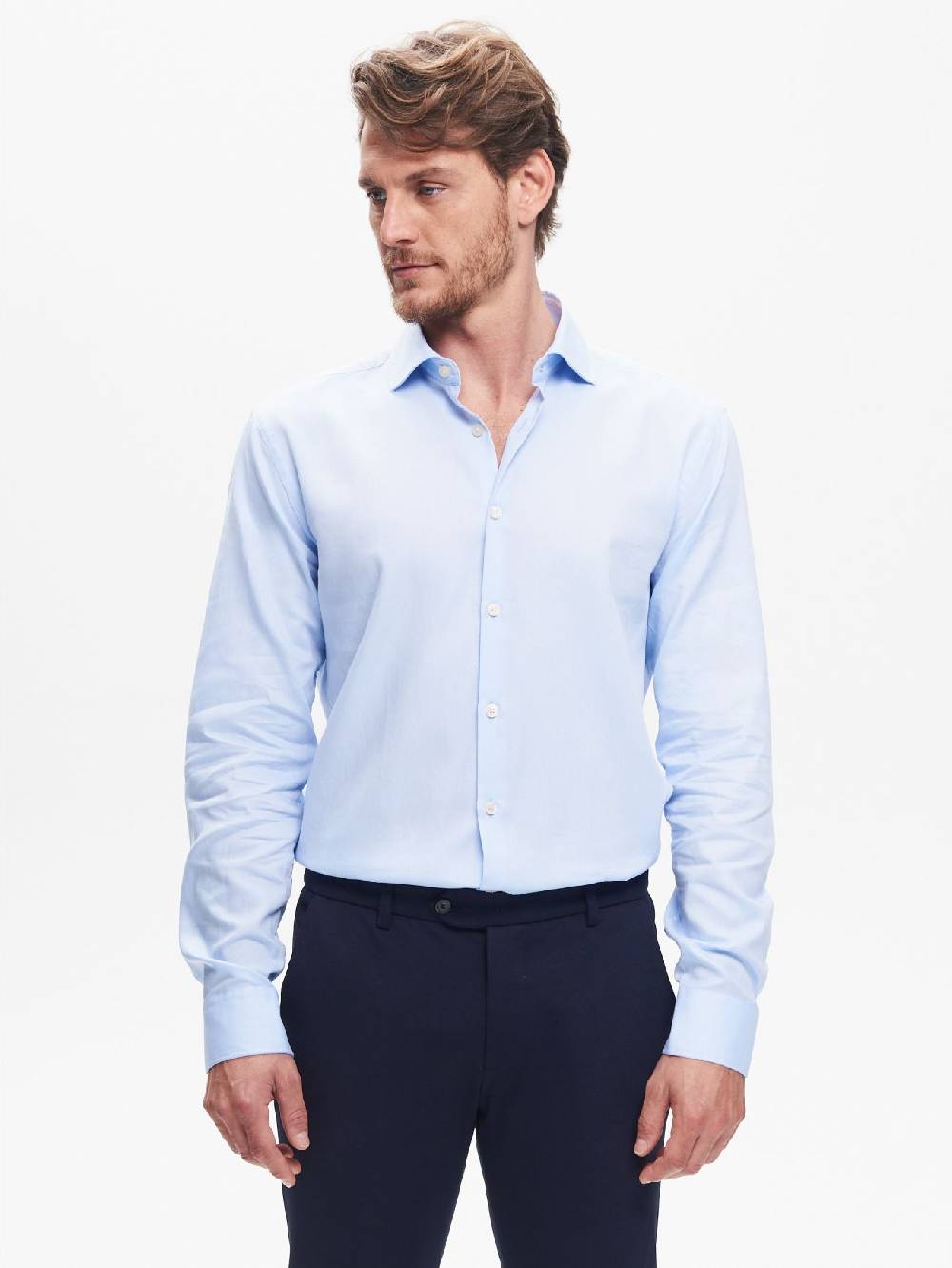 Rinascimento Camicia Classica Uomo Collo alla Francese QB24 Vendite Flash