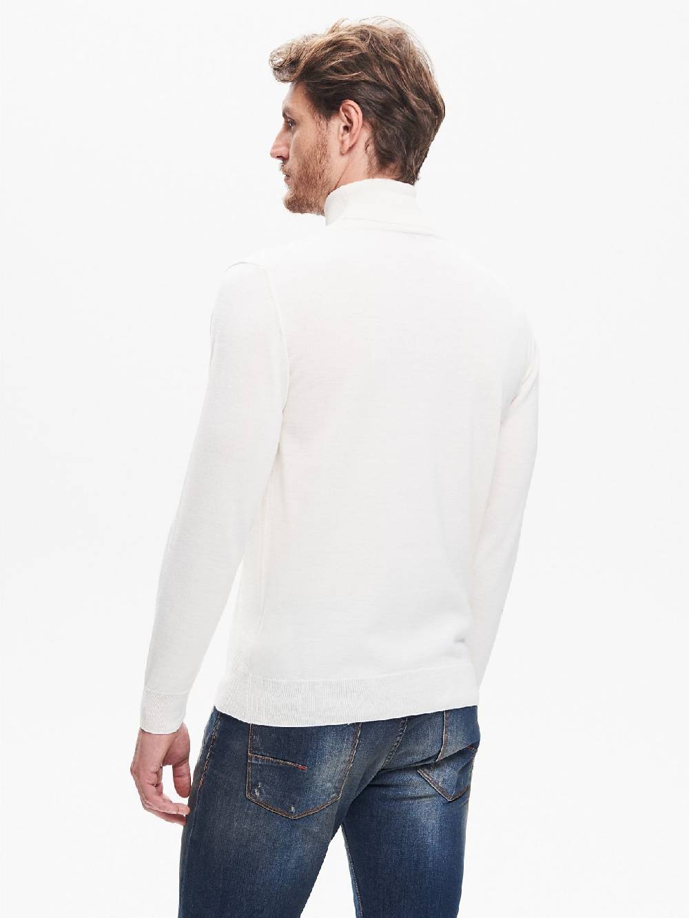 Rinascimento Maglia Dolcevita Uomo Basic Avorio QB24 Nuova
