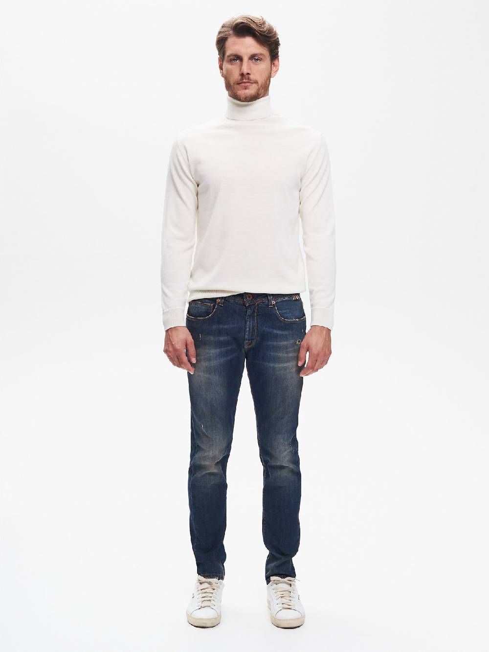 Rinascimento Jeans Slim-Fit Uomo Used Blu QB24 Moda
