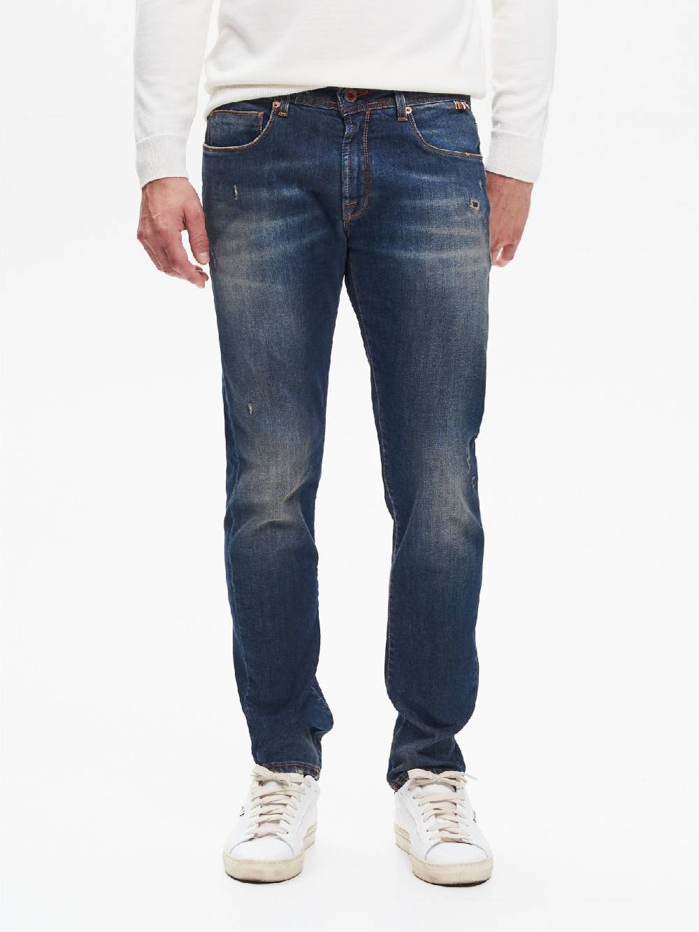 Rinascimento Jeans Slim-Fit Uomo Used Blu QB24 Moda