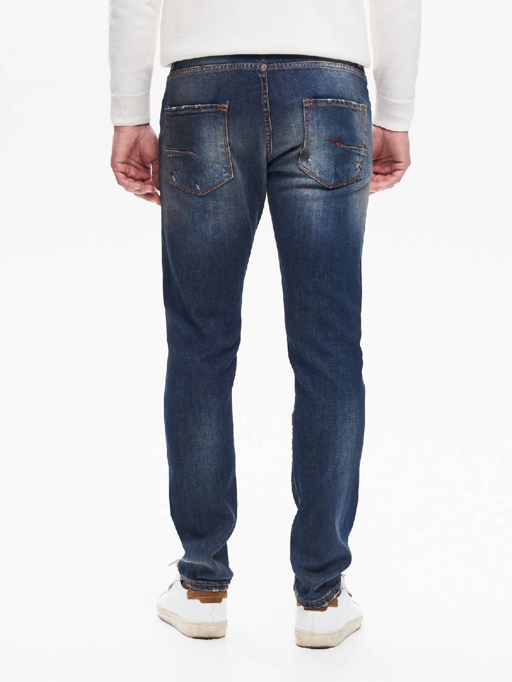 Rinascimento Jeans Slim-Fit Uomo Used Blu QB24 Moda