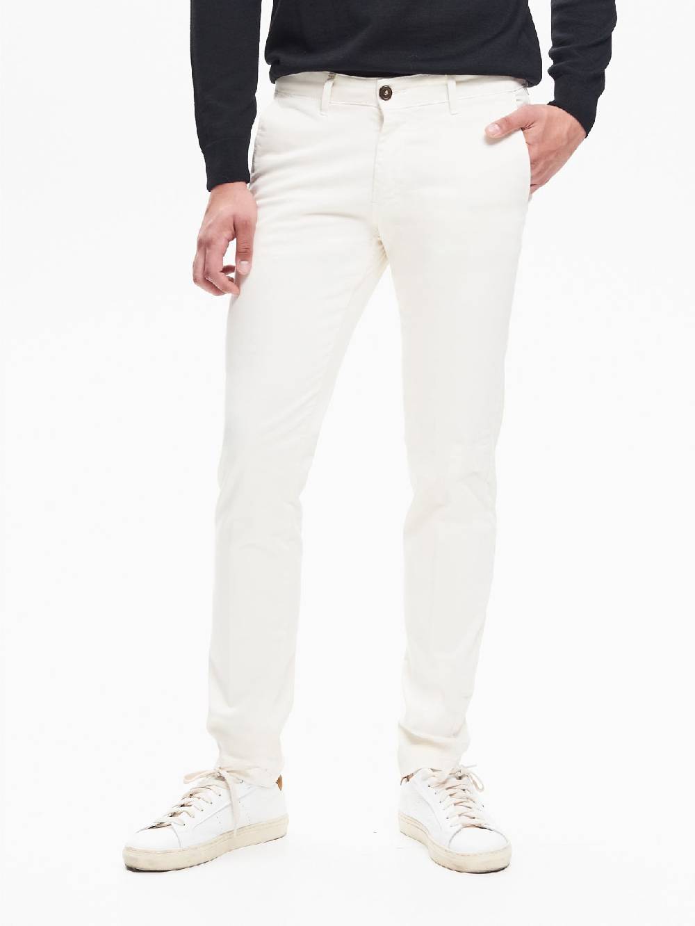 Rinascimento Pantaloni Uomo Chinos Basic Avorio QB24 Qualità Garantita