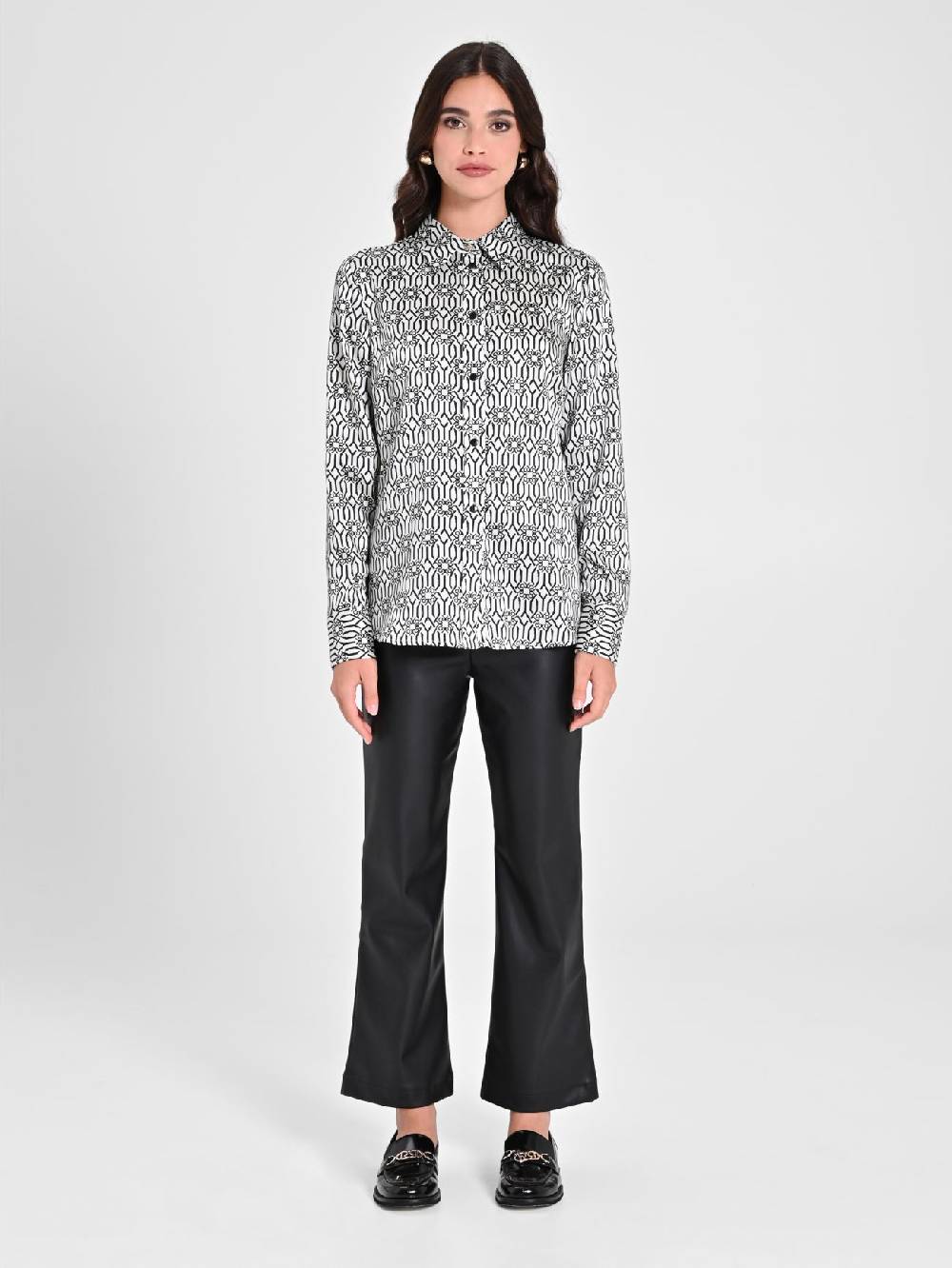 Rinascimento Camicia Monogram Black & White Prezzo Ridotto