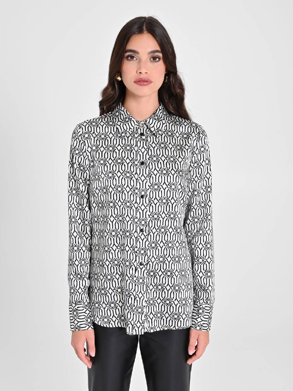 Rinascimento Camicia Monogram Black & White Prezzo Ridotto