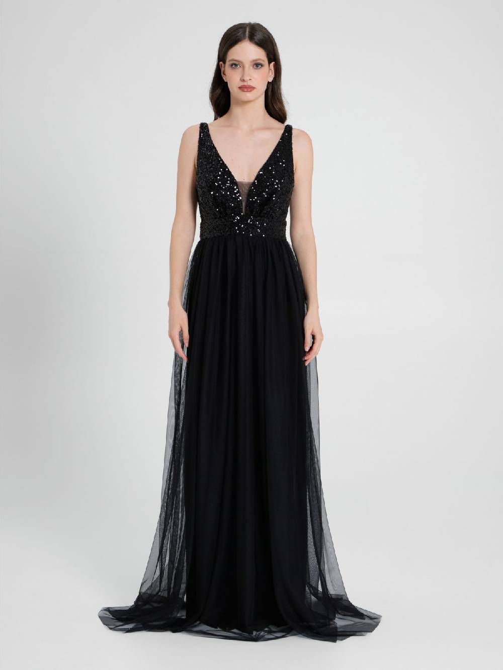 Rinascimento Abito Lungo Paillettes & Tulle Sconto