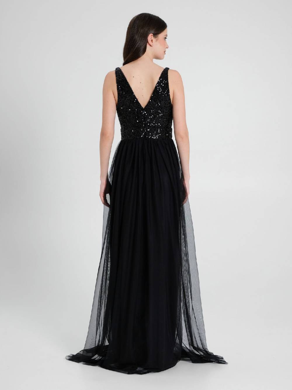 Rinascimento Abito Lungo Paillettes & Tulle Sconto