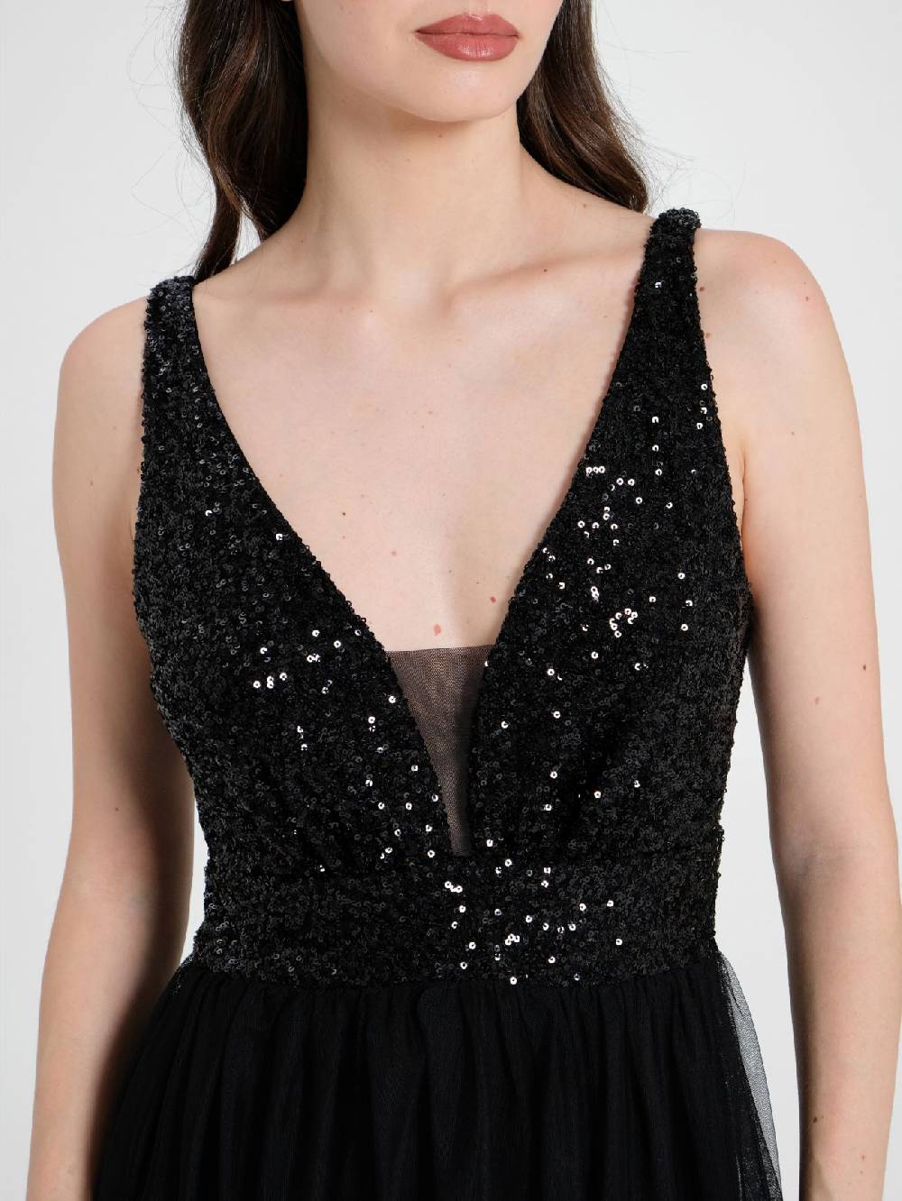 Rinascimento Abito Lungo Paillettes & Tulle Sconto