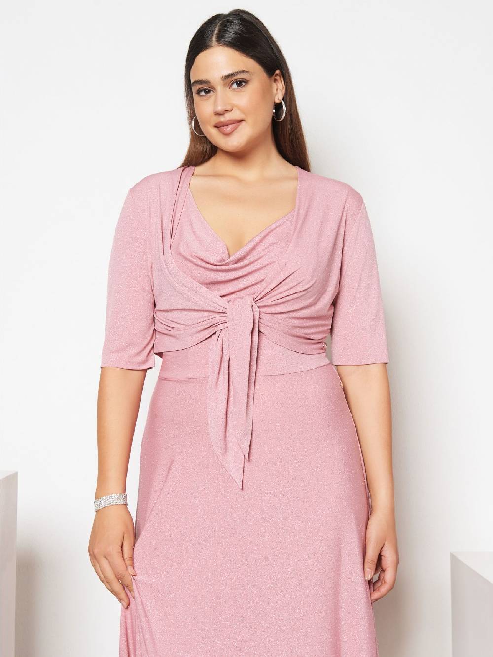 Rinascimento Coprispalle Curvy Microglitter Rosa Vendita Calda