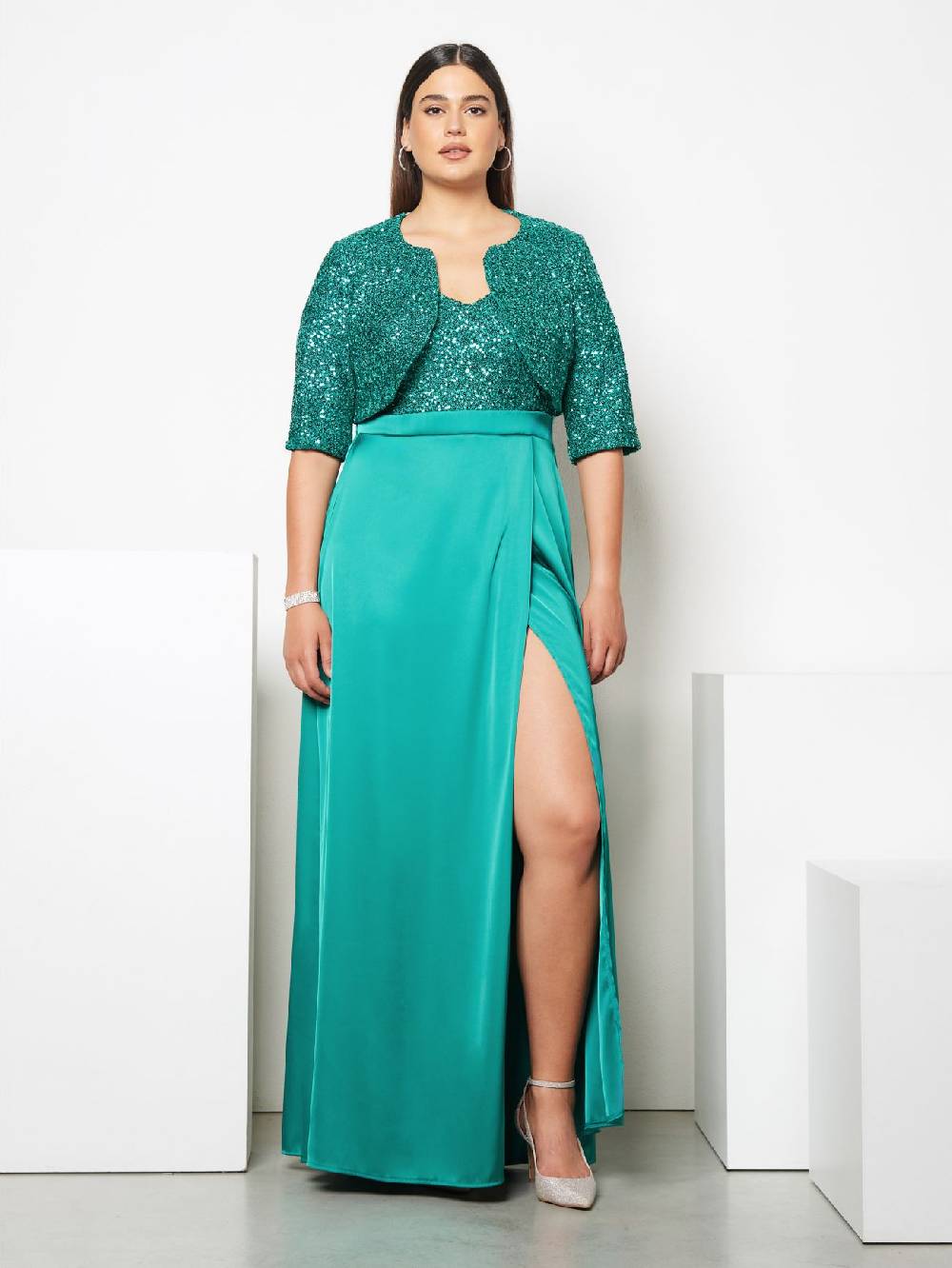 Rinascimento Coprispalle Curvy in Paillettes Saldi Di Fabbrica
