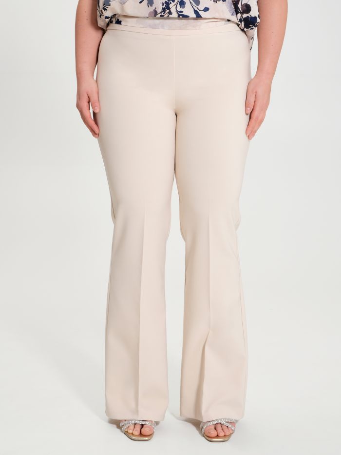 Rinascimento Pantaloni Curvy a Palazzo in Tessuto Tecnico Moda