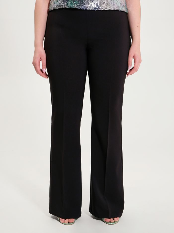 Rinascimento Pantaloni Curvy a Palazzo in Tessuto Tecnico 2025