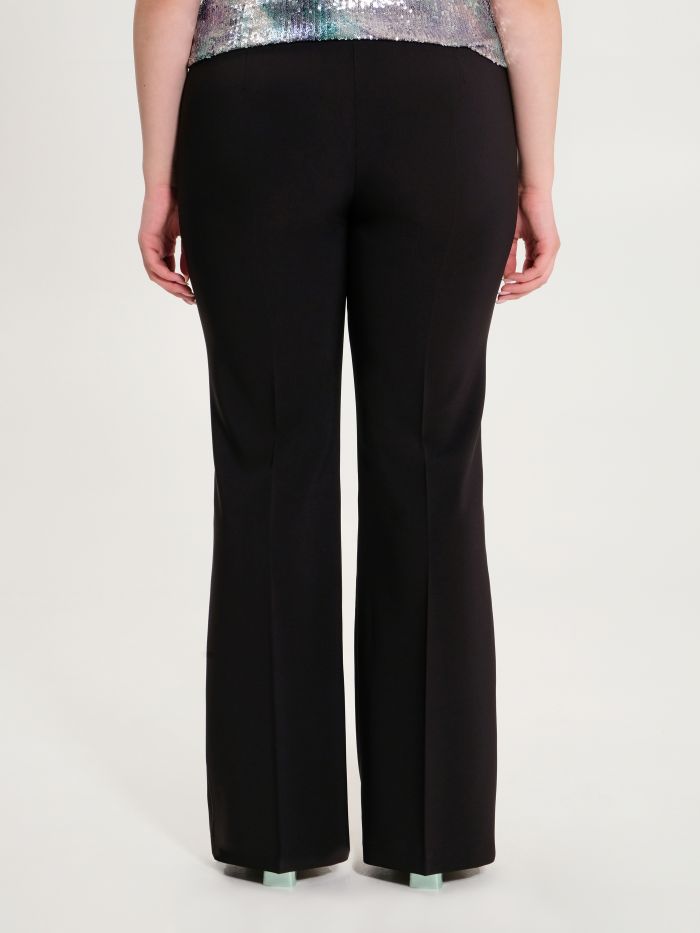 Rinascimento Pantaloni Curvy a Palazzo in Tessuto Tecnico 2025
