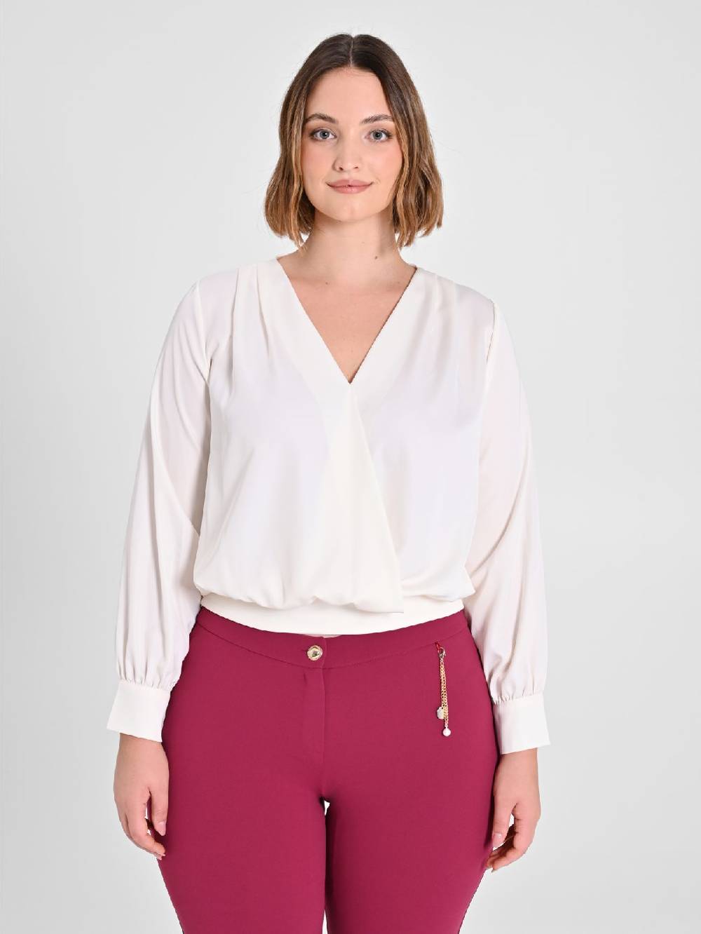Rinascimento Blusa Curvy color Burro In Linea