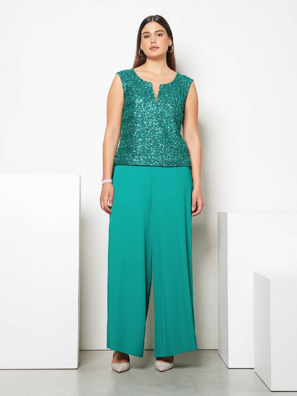 Rinascimento Top Curvy Paillettes Spedizione Gratuita