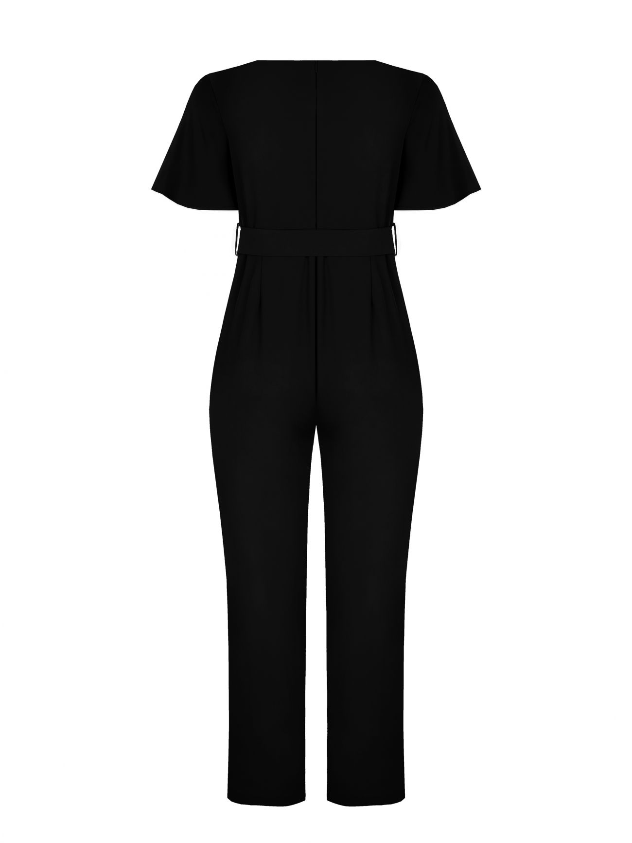 Rinascimento Tuta Curvy con Cintura Nero Sconto