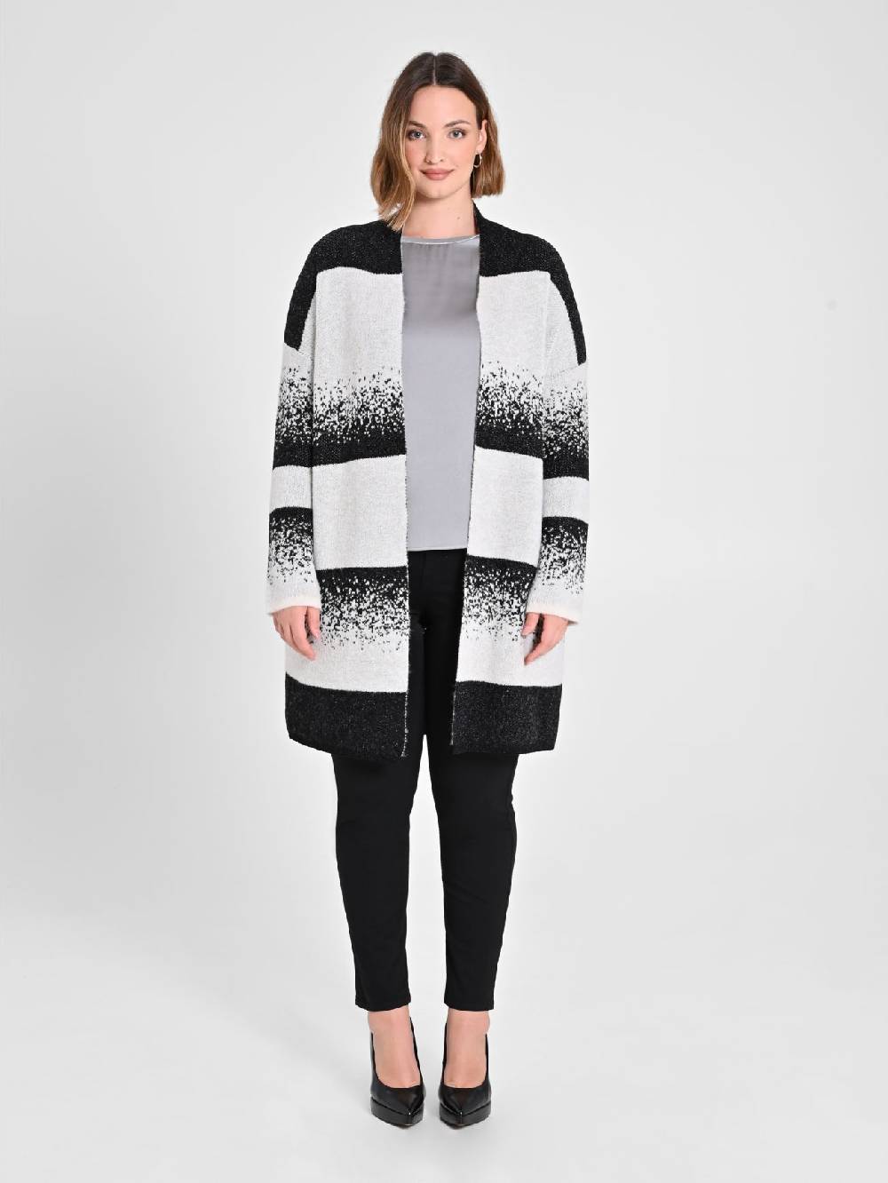 Rinascimento Cardigan Curvy Black & White Vendite Flash