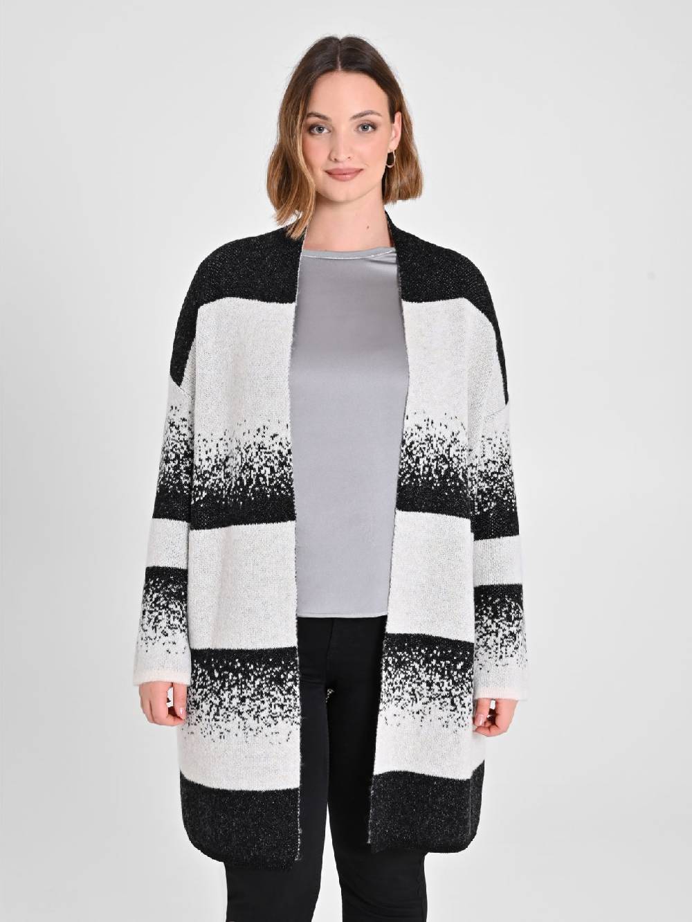 Rinascimento Cardigan Curvy Black & White Vendite Flash