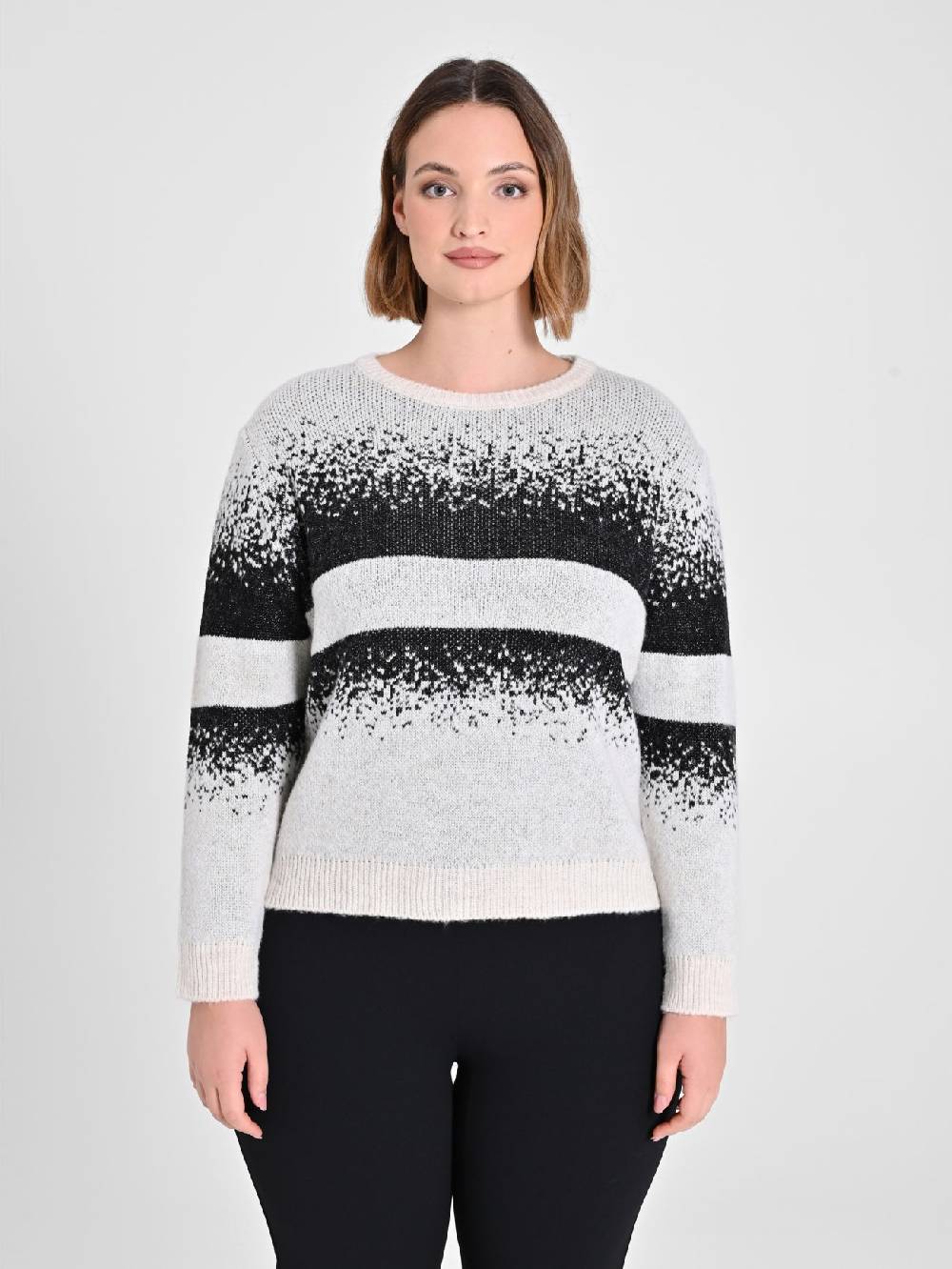 Rinascimento Maglione Curvy Black & White Negozio
