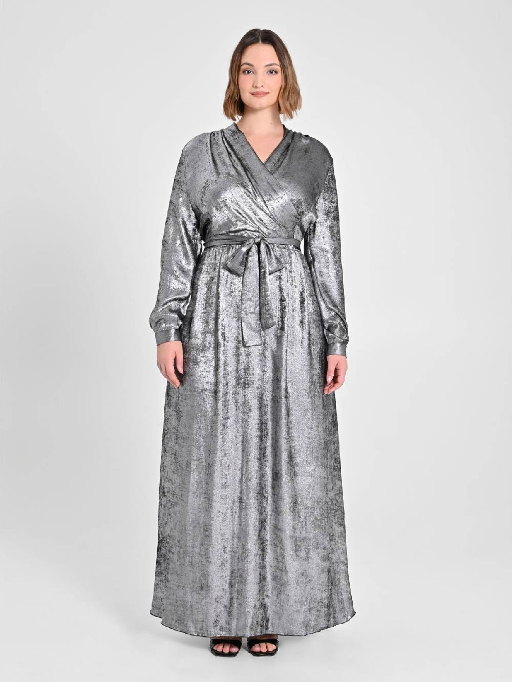 Rinascimento Abito Curvy Argento In Saldo