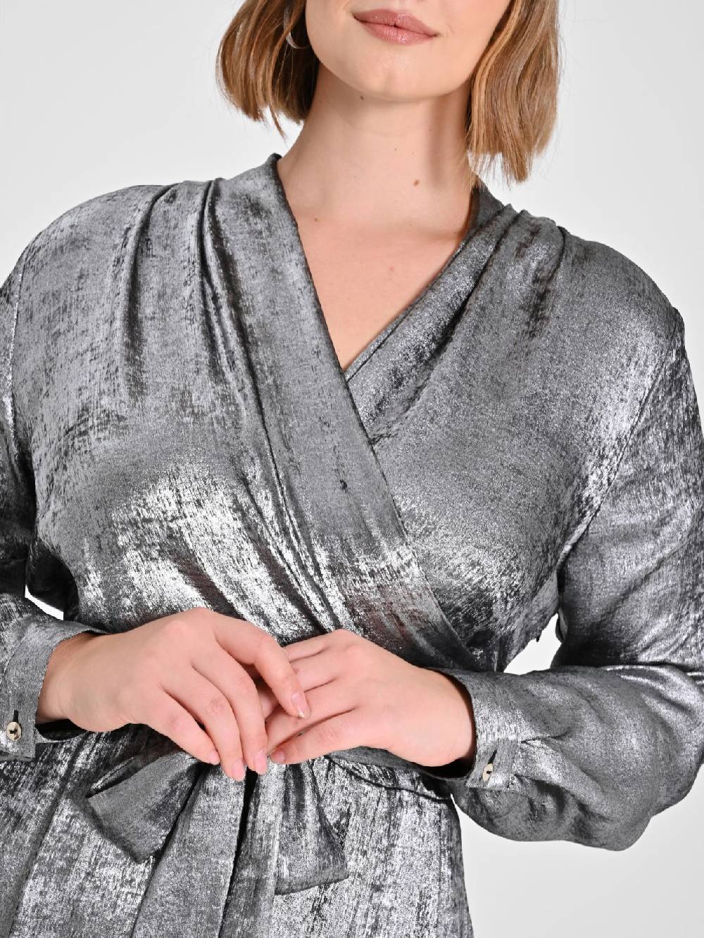 Rinascimento Abito Curvy Argento In Saldo