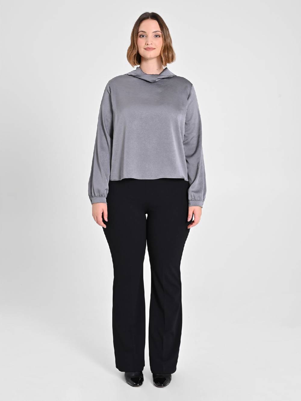 Rinascimento Blusa Grigia Curvy Nuova