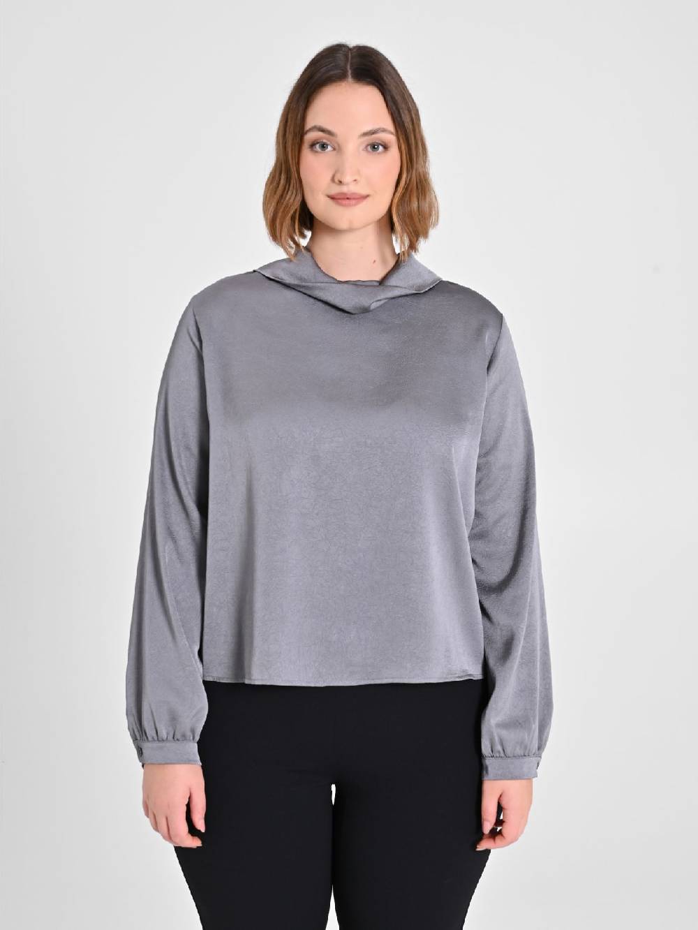Rinascimento Blusa Grigia Curvy Nuova