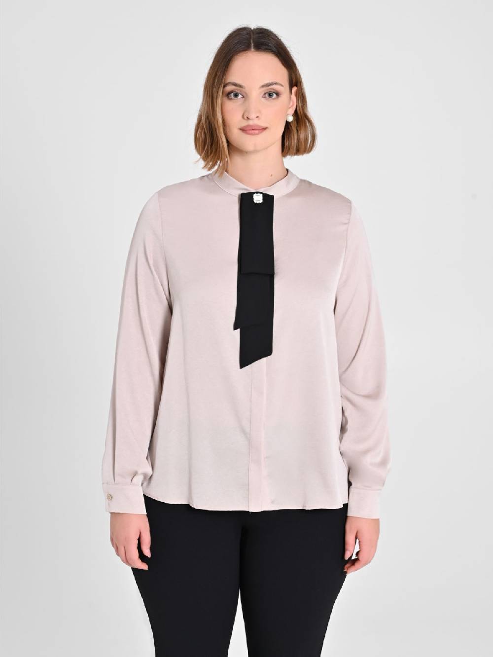 Rinascimento Camicia Curvy con Cravattino Removibile Moda
