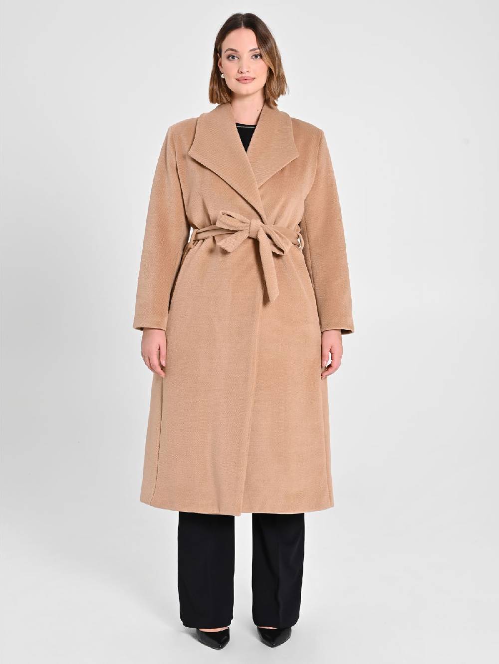 Rinascimento Cappotto Curvy Vestaglia Cammello Italy