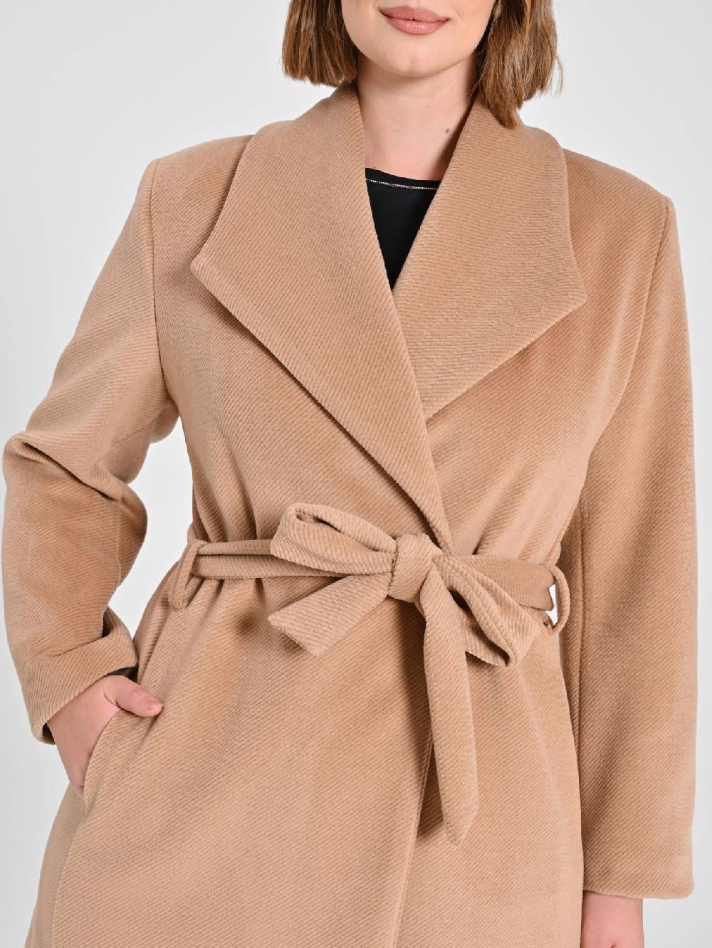 Rinascimento Cappotto Curvy Vestaglia Cammello Italy