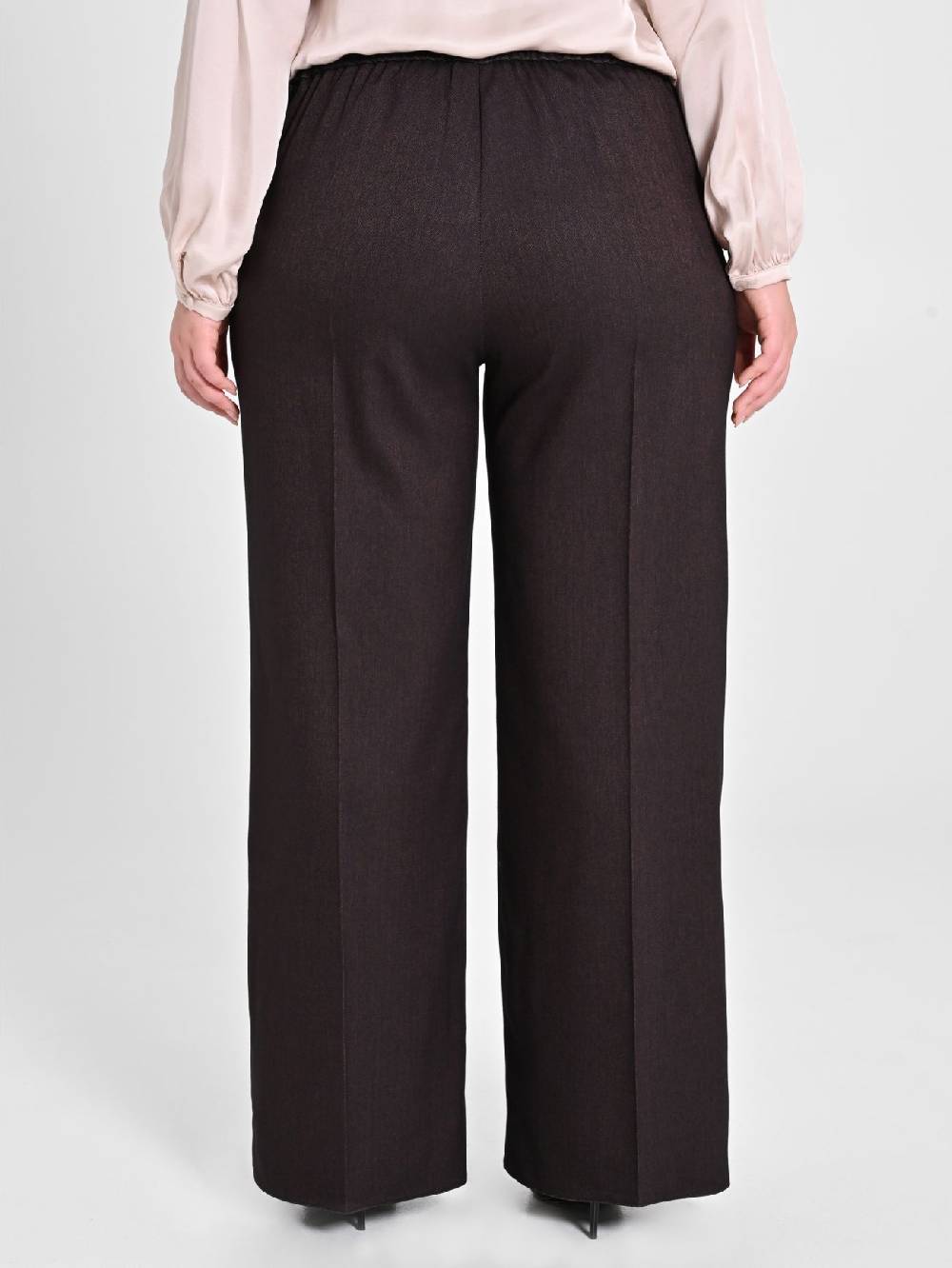 Rinascimento Pantaloni Curvy in Poliviscosa Marrone In Linea