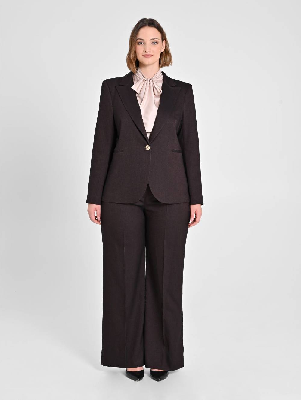Rinascimento Giacca Curvy in Poliviscosa Marrone Vendita