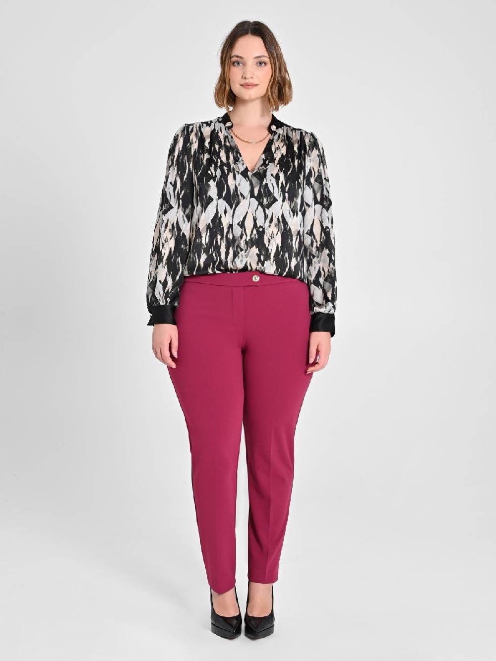 Rinascimento Pantaloni Curvy Skinny Bordeaux Acquista Ora