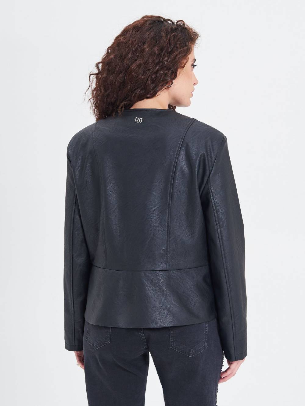 Rinascimento Giubbino Curvy in similpelle con Baschina Consegna Veloce