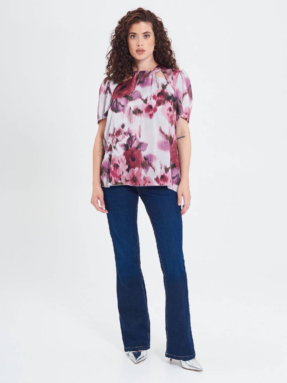 Rinascimento Blusa Curvy stampa Fiori Astratti Shopping Online