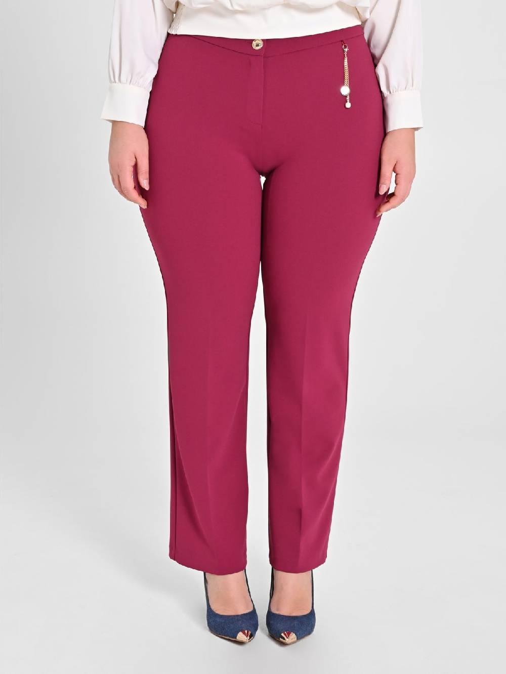 Rinascimento Pantaloni Curvy Bordeaux Prezzo Ridotto