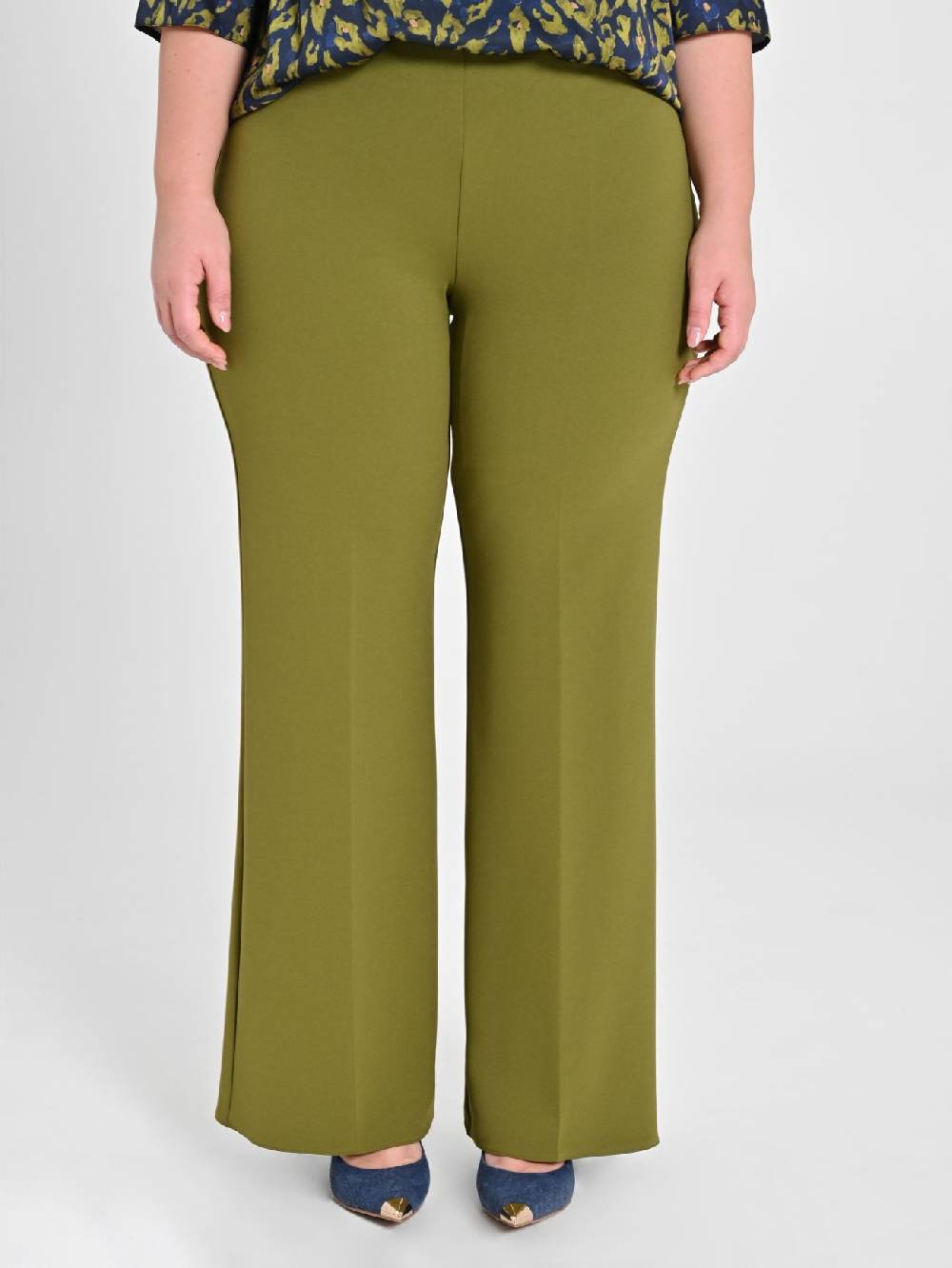 Rinascimento Pantaloni Curvy Verde Muschio Moda
