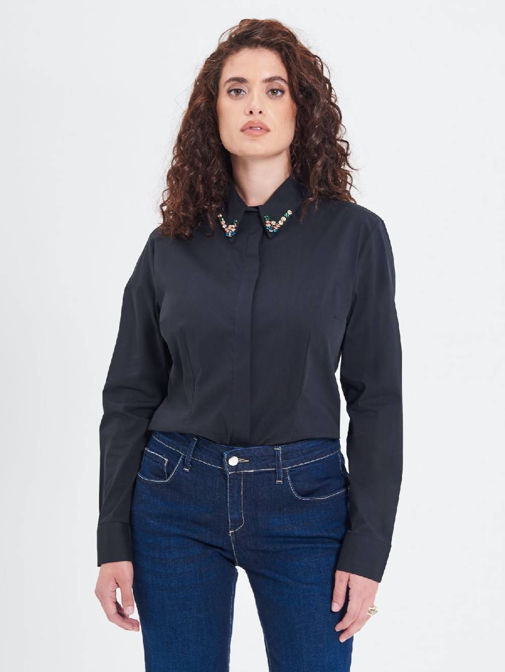 Rinascimento Camicia Curvy con Collo Gioiello Offerta