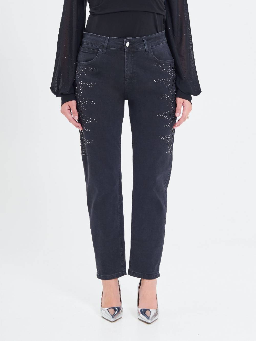 Rinascimento Jeans Curvy Borchie & Strass Online