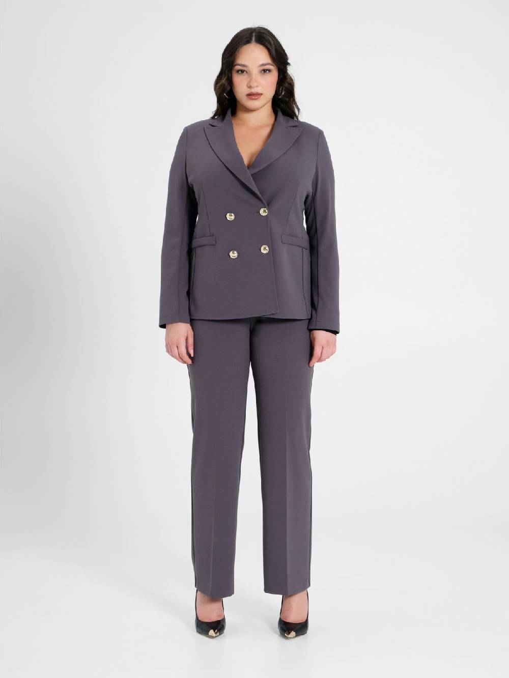 Rinascimento Giacca Curvy Doppiopetto Grigio Scuro Saldi
